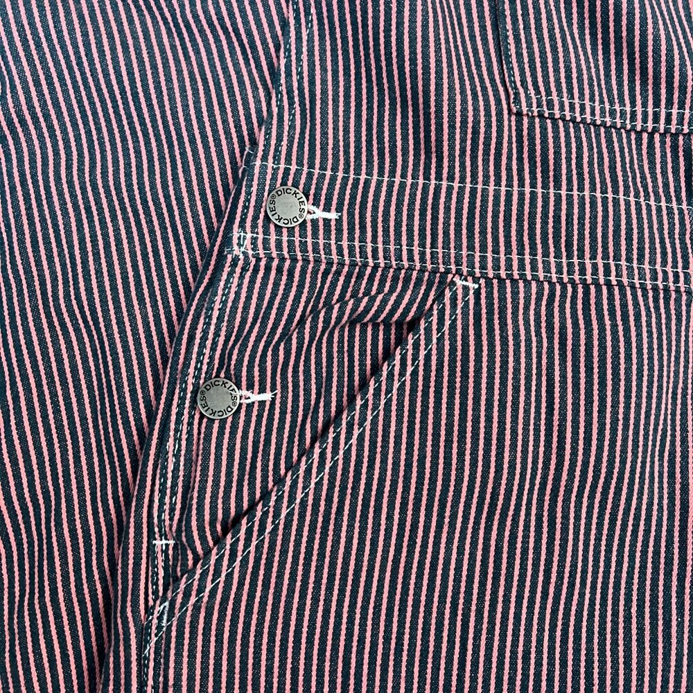 NEW Dickies Pink and Blue Hickory Stripe Bib Overalls - Picture 8 of 15